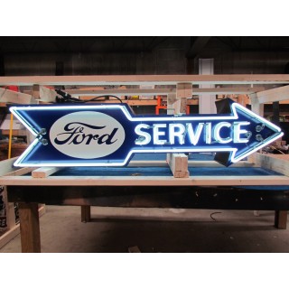 New Ford Service Arrow Double-Sided Porcelain Neon - 72"W x 18"H